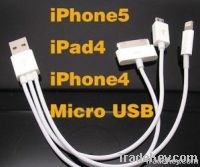 3in1 for iphone4 iphone5 micro 30pin lightning micro usb data cable