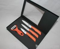 3 pcs ceramic knife +peeler set with packingbox