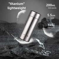 Pure titanium mini insulated cup small pocket Thermos water vacuum cup high-end ultra light titanium cup