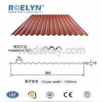 Prepainted corrugated metal roofing sheet