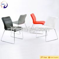 Chinese attractive design colorful high back upholstered PU dining chair