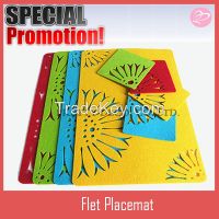 Flower style Polyester felt placemat, table placemats, coasters set