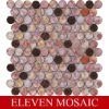 Round pink glass mosaic tile for wall use EMSFASY003