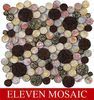 Round brown glass mosaic tile EMSFASY006