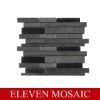Linear mosaic dark color glass tile EMSTC05