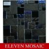 Black glass and stone mosaic for wall decoration EMSHY104