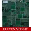 Green glass and stone mosaic for wall decoration EMSHY103