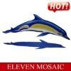 Dolphin swimming pool blue mural glass mosaic tiles EMHC49