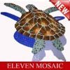 Swimming pool glass mosaic turtle mural EMHC59