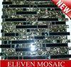 home decoration metal stainless steel tile mix mirror glass mosaic for glass strip tileEMY8012