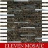 New Strip glass steel stone mosaic tiles EMSL07B