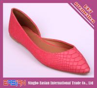 2014 latest snake pattern pointy toe flat shoes for women