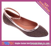 ladies diamante ballet flats with ankle strap