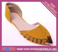 metalic cap toe flat shoes for women