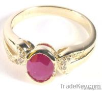 14K yellow gold ring with ruby