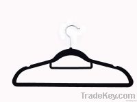 velvet flocked hanger with curved design &amp; tie bar