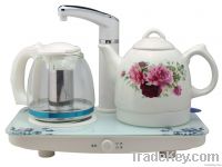 Electric water kettle and Tea pot, porcelain body and steel base