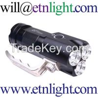 flashlight SST61 3x xml t6 leds bulb 3x18650 batt middle switch 5 modes aluminum