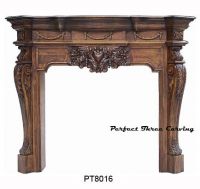 Hand carved wooden mantel
