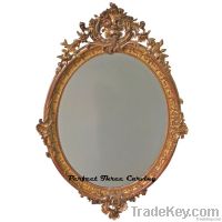Hand carved wood wall mirror frame