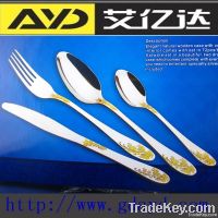 72pcs gold plated cutlery set