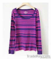 Ladies stripe sweat shirt