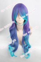 Long Curly Blue&Purple Two Tone Costume Cosplay Wig