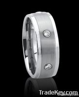 Tungsten Ring with cz stone, 2012 best tungsten wedding bands