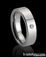 Mens or Womens Diamond Tungsten Carbide Ring, Tungsten ring with cz st