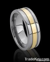 gold tungsten ring for men