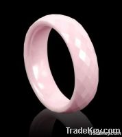 8mm Newest facted Pink Ceramic Ring