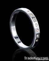 hot sell black tungsten unreal diamond ring