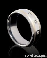 tungsten rings gold diamond inlay