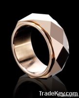 See larger image Matte Finished Center Tungsten Ring Gold Inlay