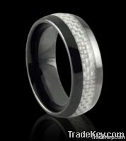 wholesales white carbon fiber women ceramic rings