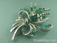 Brooch since 1965 in diamonds and emeralds