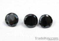 AAAAA Black gems Round cubic zirconia gemstones beads