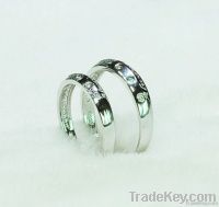 925 Silver couple rings with zircon gemstones inlaid