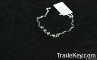 925 Silver woman bracelets with white 6mm zircon gemstones inlaid