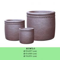 Black clay planter