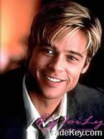 Brad Pitt Golden Medium Hairstyles Mens Wig