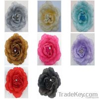 baby satin rose accessories for hair in stock 120pcs/color wholesale