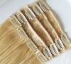 #613 Blonde Clip On Human Hair Extensions 18 Inch