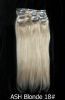 19 Incb ash Blonde 18# 8pcs human hair Clip-on Extension,clips hair