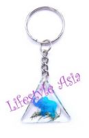 Keychain made of real orchid petal