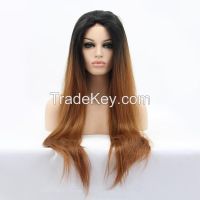 22inch natural straight long hair synthetic lace wigs