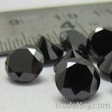 Excellent Round brilliant cut Black synthetic moissanite gemstone