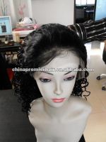 100% top quality 10"-20" 1# Glueless cap full lace Wigs