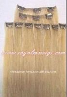 Clip - on human remy hair wefts with curl