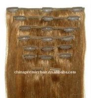 Top qulity Chinese virgin remy hair clip on hair wefts in stock